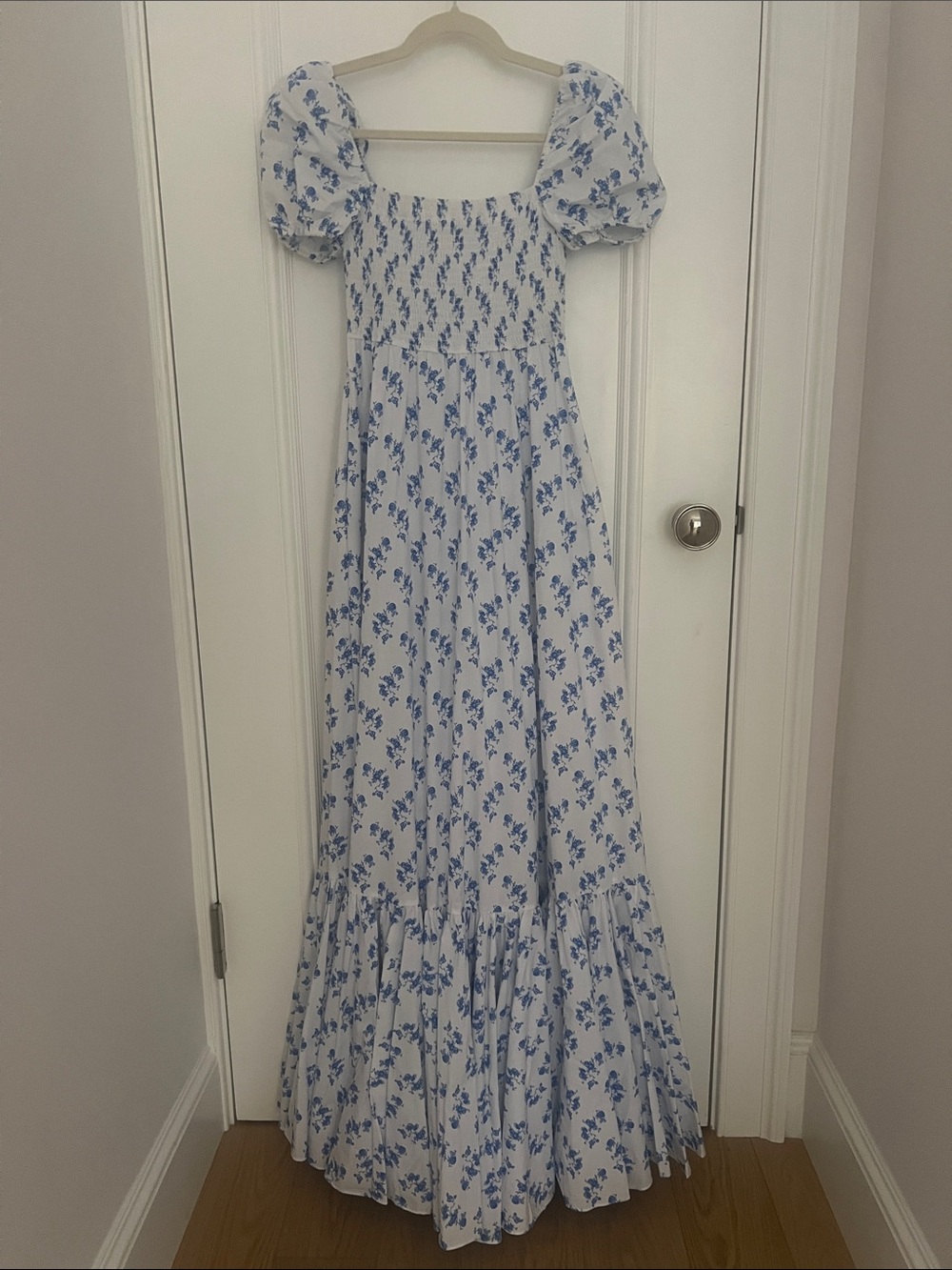 Carolina Constas Gianna Floral Maxi Dress with Smocked Bodice and Puff Sleeves